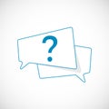Question Mark Doodle. Question Mark as Blue Speech Bubble Web Icon. Element of web icon for mobile concept and web apps. Vector