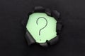 A question mark is drawn in the middle of the torn paper. Royalty Free Stock Photo