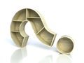 Question mark with empty bookshelf Royalty Free Stock Photo