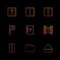 question mark , error , love , flag , heart , pause , folder , u