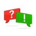 Question mark and exclamation mark icon. online communication and learning concept