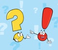 Question Mark And Exclamation Mark Cartoon Characters Royalty Free Stock Photo