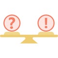 Question mark and exclamation point balance icon Royalty Free Stock Photo