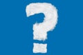 Question mark font symbol made of clouds on blue Royalty Free Stock Photo