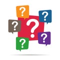 Question mark, frequently asked questions vector icon. Information speech bubble symbol, help message Royalty Free Stock Photo