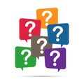 Question mark, frequently asked questions vector icon. Information speech bubble symbol, help message Royalty Free Stock Photo