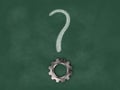 Question mark with gear wheel point