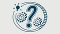 Question mark with gears, problem solving, technical question, mechanical issue, engineering query vector design Generative AI Royalty Free Stock Photo
