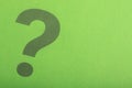 Question mark on green background.Thinking, solution, business, idea concept copy space Royalty Free Stock Photo
