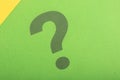 Question mark on green background.Thinking, solution, business, idea concept copy space Royalty Free Stock Photo