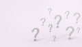 Question Mark Grey ladder of success Creative idea Concept on Grey and white background Royalty Free Stock Photo