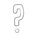 Question mark hand drawn in doodle style, vector illustration. Icon question symbol for print and design. Quiz and Exam