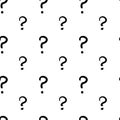 The question mark hand drawn seamless pattern