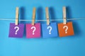 Question Mark Hanged Papers Concept Royalty Free Stock Photo