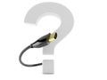 Question mark with hdmi cable Royalty Free Stock Photo