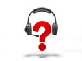 Question mark in headphones Royalty Free Stock Photo