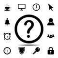 question mark or help sign icon. Simple glyph vector element of web, minimalistic icons set for UI and UX, website or mobile Royalty Free Stock Photo