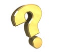 Question mark, help symbol in gold (3d) Royalty Free Stock Photo