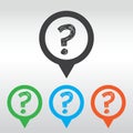 question mark icon ask sign, icon map pin