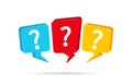 Question mark. Icon of question mark in box. Bubble with ask. Logo for chat, faq, help and speech. Sign of think for quiz, poll Royalty Free Stock Photo