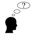Question Mark, icon business with male face Royalty Free Stock Photo