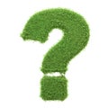 A question mark icon crafted from vibrant green grass isolated on a white background Royalty Free Stock Photo