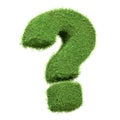 A question mark icon crafted from vibrant green grass isolated on a white background Royalty Free Stock Photo