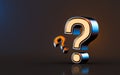 question mark icon on dark background 3d render concept for asking Royalty Free Stock Photo