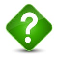 Question mark icon elegant green diamond button Royalty Free Stock Photo