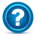 Question mark icon eyeball blue round button Royalty Free Stock Photo