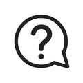 Question mark icon. FAQ sign. Help speech bubble symbol - vector Royalty Free Stock Photo