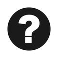 Question mark icon flat black round button vector illustration Royalty Free Stock Photo