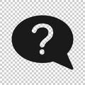 Question mark icon in flat style. Discussion speech bubble vector illustration on white isolated background. Faq business concept Royalty Free Stock Photo