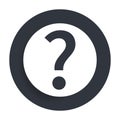 Question mark icon flat vector round button clean black and white design concept isolated illustration Royalty Free Stock Photo