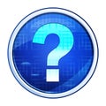 Question mark icon futuristic blue round button vector illustration