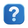 Question mark icon on a glossy blue button providing assistance and support or seeking information for problem solving Royalty Free Stock Photo