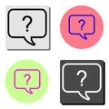 Question mark icon. Help speech bubble. flat vector icon Royalty Free Stock Photo