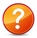 Question mark icon special glassy orange round button