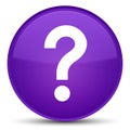 Question mark icon special purple round button Royalty Free Stock Photo