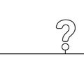 Question mark icon with line. Help, ask, support, Faq sign. Vector symbol