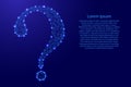 Question mark icon map from futuristic polygonal blue lines and