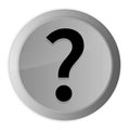 Question mark icon metal silver round button metallic design circle isolated on white background black and white concept Royalty Free Stock Photo