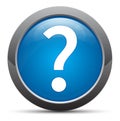 Question mark icon premium blue round button vector illustration Royalty Free Stock Photo