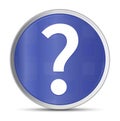 Question mark icon prime blue round button vector illustration design silver frame push button Royalty Free Stock Photo