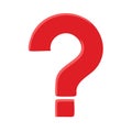 Question mark icon. Red punctuation symbol for doubt, inquiry, problem, quizzing, and asking Royalty Free Stock Photo