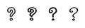 Question Mark Icons In Hand Drawn Style Set. Curiosity, Inquiry, Uncertainty Doodle Sketch Collection. Problem Solving Royalty Free Stock Photo
