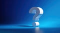 The Question Mark Illustrating Curiosity and Inquiry on a Blue Background AI generated image Royalty Free Stock Photo