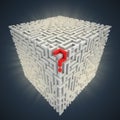 Question mark inside cubical maze Royalty Free Stock Photo