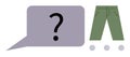 Question Mark Inside Speech Bubble Beside Green Pants and Ellipsis Dots Royalty Free Stock Photo