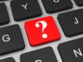 Question mark key on keyboard of laptop computer. Royalty Free Stock Photo